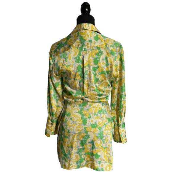 Zara Retro Floral Satin Wrap Mini Dress | Size Small - Picture 3 of 13